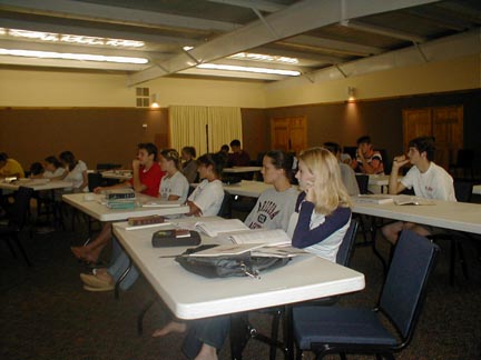 Students listening to Rick Wade